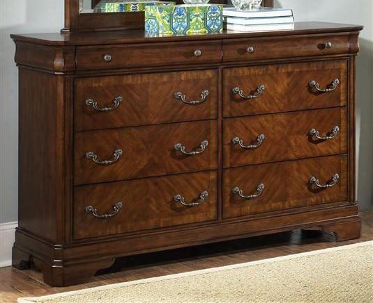 Alexandria Collection 722-br31 64" Dresser With 8 Drawers English Dovetail Construction And Full Extension Glides In Autumn Brown