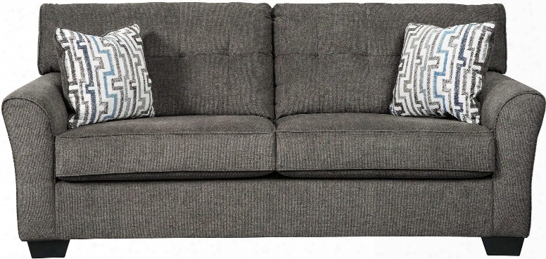 Alsen Collection 7390138 79" Sofa With Fabric Upholstery Tuftwd Back Pipe Stitching Details And Flared Armrests In