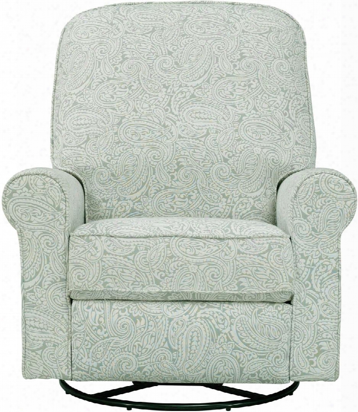 Ashewick Ds-911-006-533 Swivel Glider Recliner With Padded Back And Arms Sinuous Spring Suspension And Paisley Patterned In Spearmint