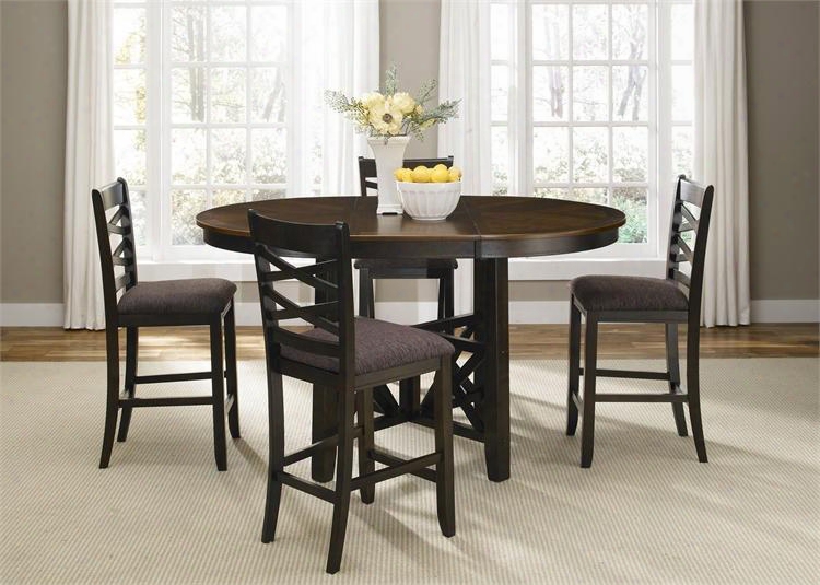 Bistro Ii Collection 74-cd-gts 48" - 66" Gathering Table With Intersecting X Base Bllock Tapered Legs And 18" Butterfly Leaf In Honey & Espresso