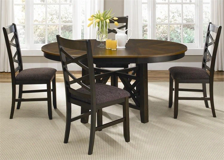 Bistro Ii Collection 74-cd-ots 48" - 66" Oval Table With Intersecting X Base Block Tapered Legs And 18" Butterfly Leaf In Honey & Espresso