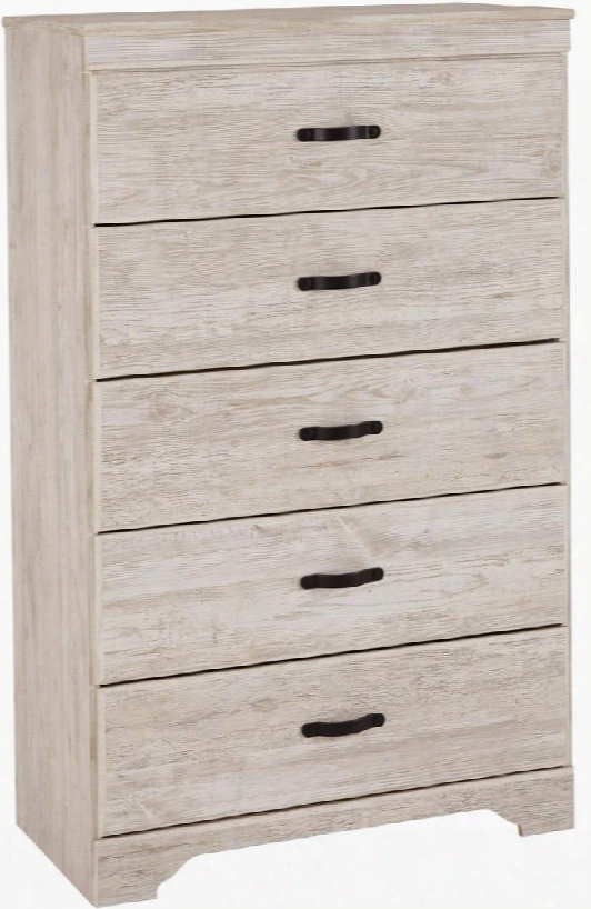 Briartown Collection B218-46 30" Chest With 5 Drawers Side Roller Glides Contrasting Drawer Pulls Bracket Feet And Replicated Worn-through Distressing In