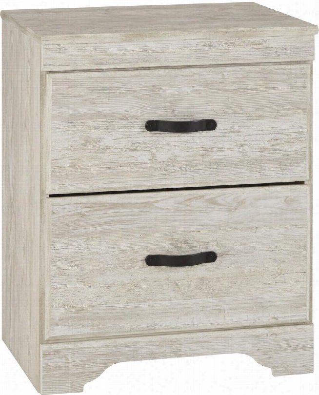 Briartown Colldction B218-92 20" Nightstand With 2 Drawers Side Roller Glides Contrasting Drawer Pulls Bracket Feet And Replicated Worn-through Distressing