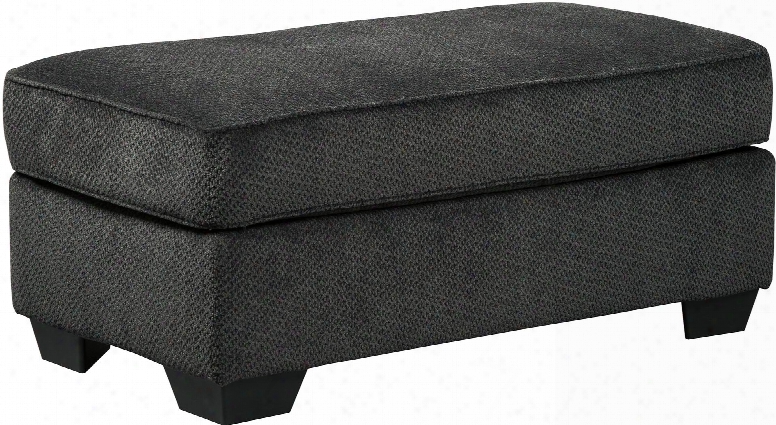 Charenton Collection 1410114 44" Ottoman With Textured Fabric Upholstery And Pipe Stitching Detail In