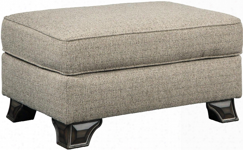 Claremorris Collection 1800314 33" Ottoman With Fabric Upholstery Piped Stitching Detail And Short Decorative Feet In