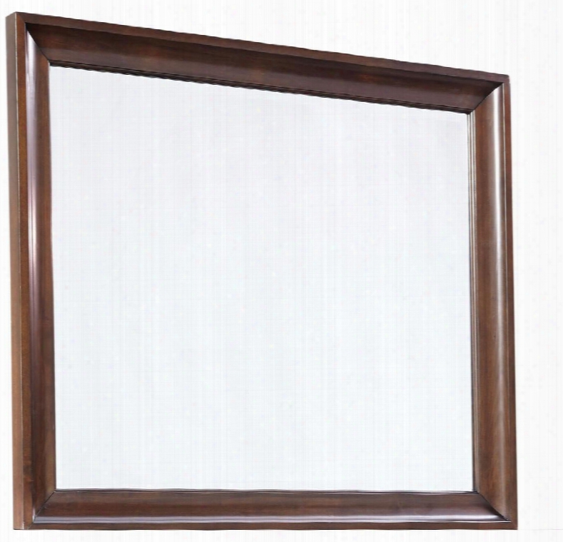 Contour Collection 80808 45" X 38" Mirror With Clean Line Design Concaved Frame Asian Hardwoods And Cherry Veneer Construction In Cherry