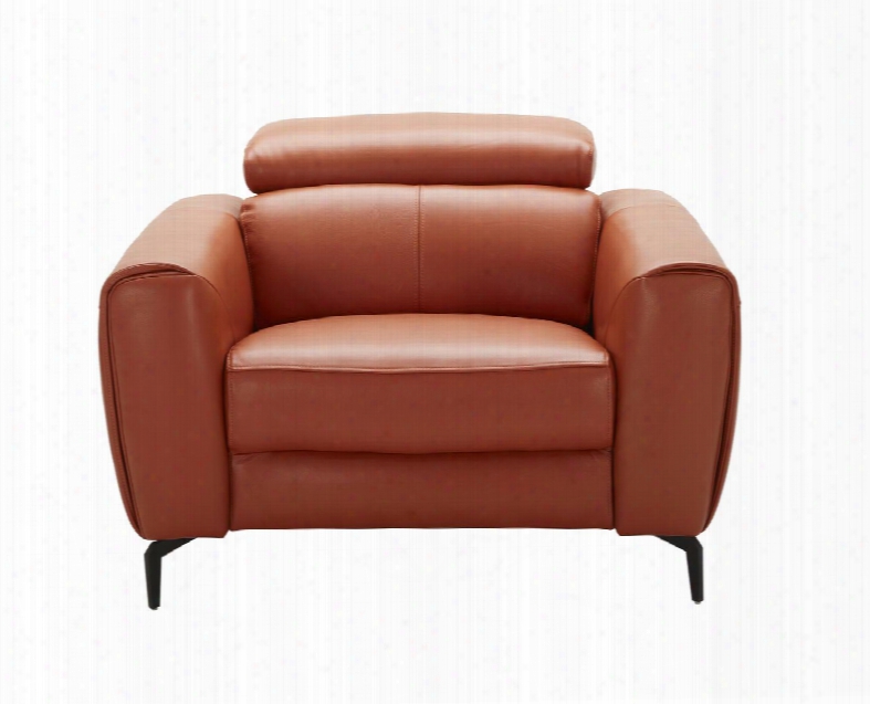 Cooper Collection 18742-c 44" Chair With Adjustable Headrest Italian Leather Upholstery And Wide Arms In