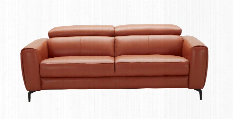 Cooper Collection 18742-s 82" Sofa With Adjustable Headrests Italian Leather Upholstery And Wide Arms In