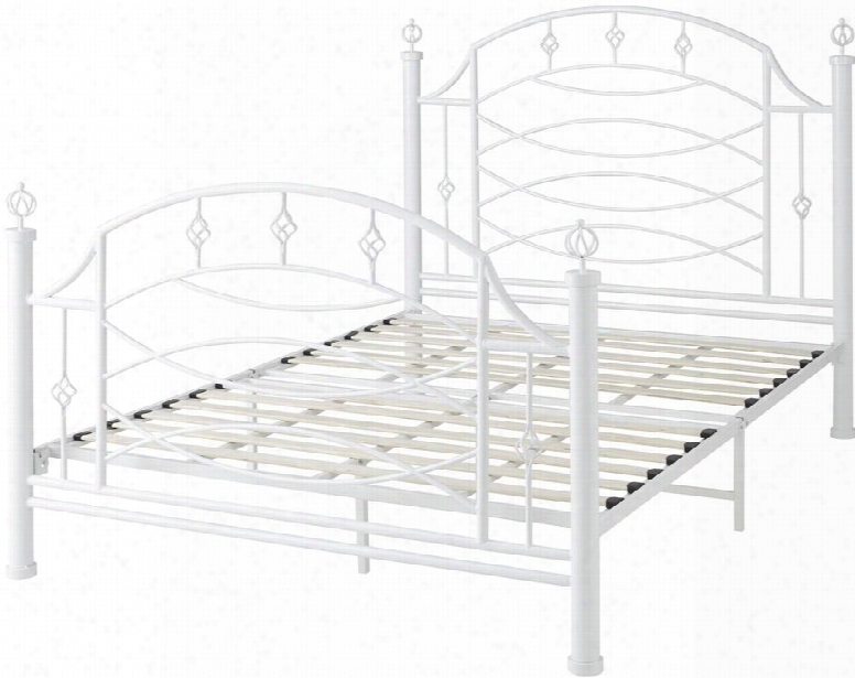 Csmasrqn Fen White Metal Platform Bed Frame Queen