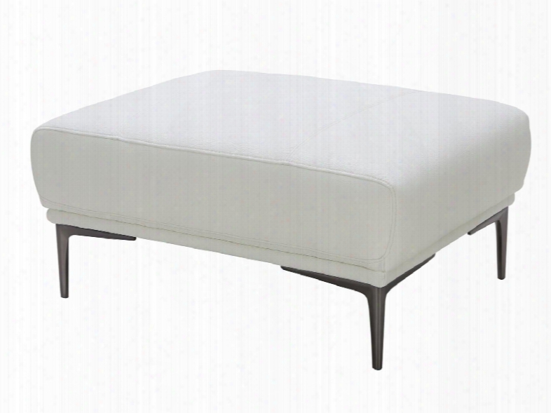 Davos Collection 18248-o 35" Ottoman With Gunpowder Grey Legs And Leather Upholstery In