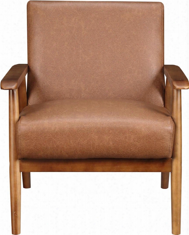 Ds-d030003-460 Wood Frame Faux Leather Accent Chair With Hardwood Solids Plush Foam Padding Pafded Seat And Back Cushion In Lummus