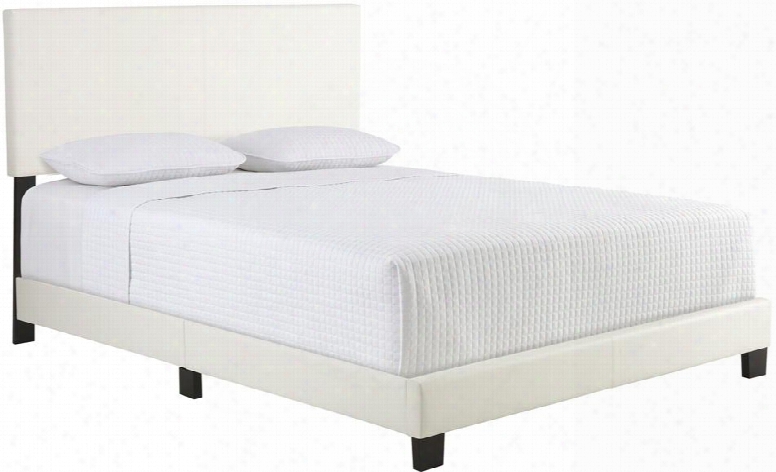 Dsblackwtw Blackburn White Fabricated Leather Upholstered Platform Bed Frame Twin