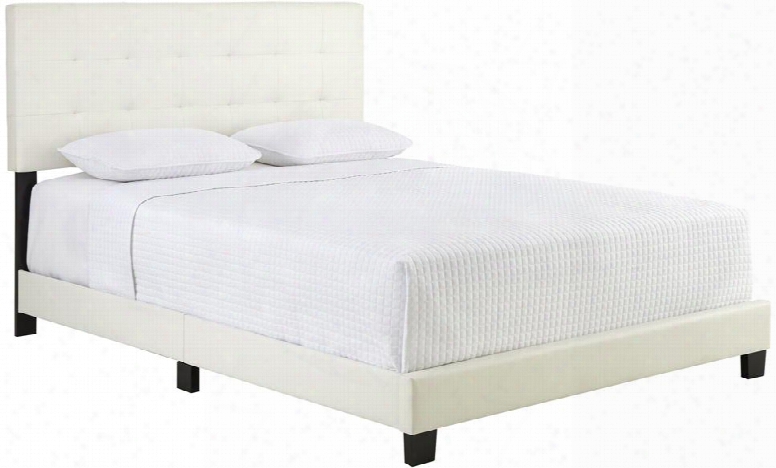 Dsgentrwdb Gentry White Fabricated Leather Upholstered Platform Bed Frame Full