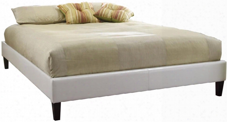 Dsholcowdb Holcomb White Fabricated Leather Upholstered Platform Bed Frame Full