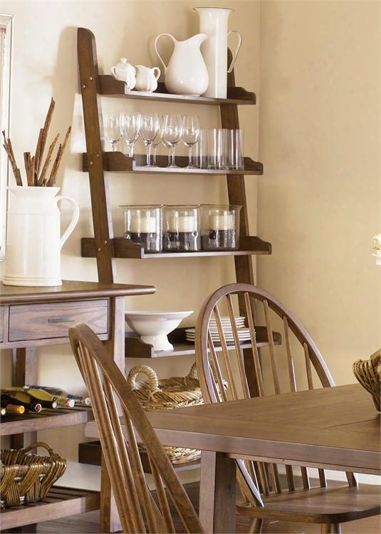 Farmhouse Collection 139-bk202 34" Leaning Bookcase With Five Storage Shelves In Weathered Oak