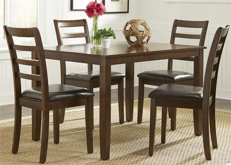 Hampton Collection 32-cd-5rls 5-piece Dining Room Set With Rectangular Dining Table And 4 Side Chairs In Russet