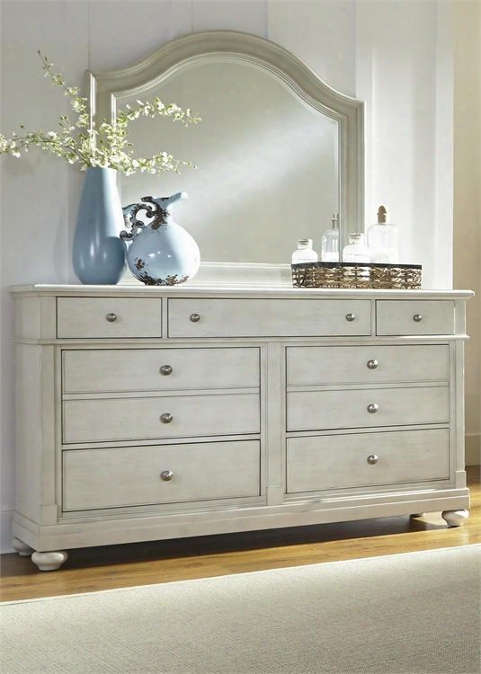 Harbor View Iii Collection 731-br-dm 2-piece Bedroom Set With Dresser And Mirror In Dove Gray