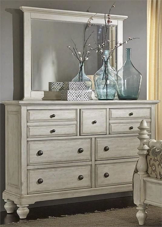 High Country Collection 697-br-dm 2-piece Bedroom Set With Dresser And Mirror In White