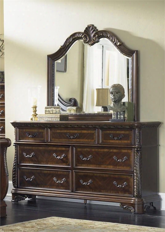 Highland Court Collection 620-br-dm 2-piece Bedorom Set With Dresser And Mirror In Rich Cognac