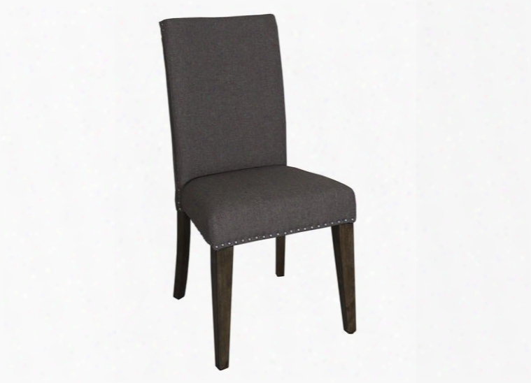 Ivy Park Collection 563-c6501s-g 40" Side Chair With Linen Upholstery Tapered Legs And Pewter Nail Head Trim In
