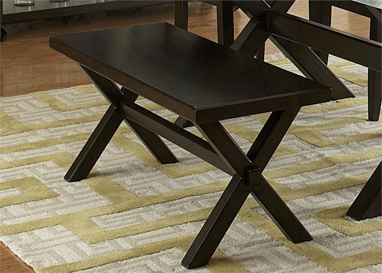 Keaton Ii Collection 219-c9000b 44" Bench With Trestle Base Stretcher And Ruberwood Solids Construction In Charcoal