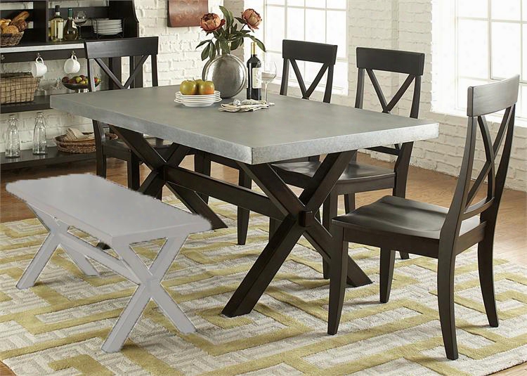 Keaton Ii Collection 219-d-5trs 5-piece Dining Room Set With Dining Table And 4 Side Chairs In Charcoal