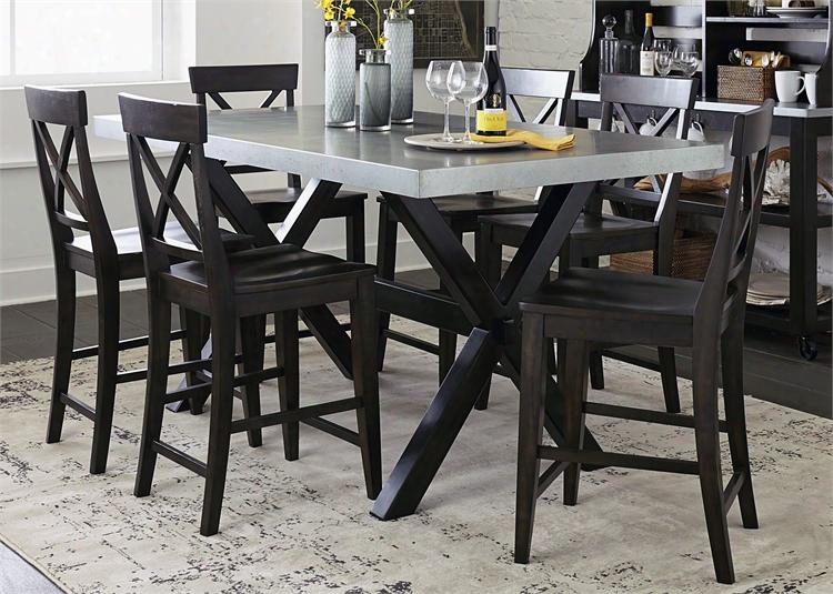 Keaton Ii Collection 219-gt3876 76" Gathering Table With Trestle Base And Zinc Metal Top In Charcoal