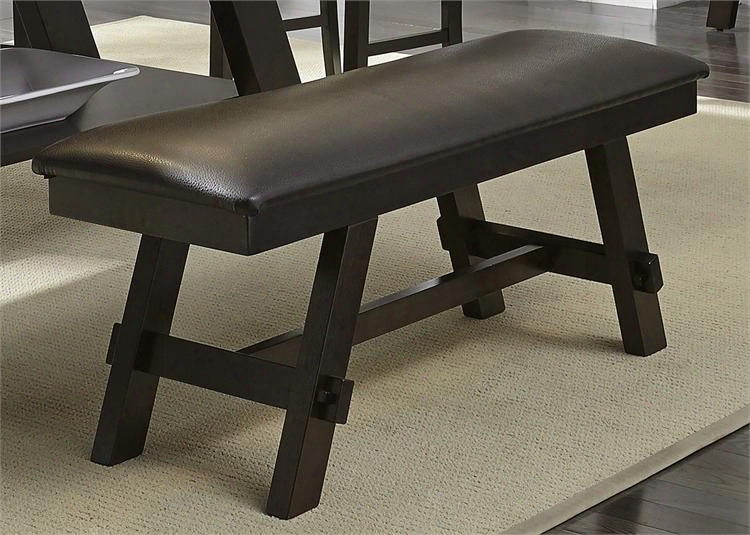 Lawson Collection 116-c9001b 48" Bench With Nylon Glides Stretchers And Chocolate Pvc Upholstery In Light & Dark Expresso