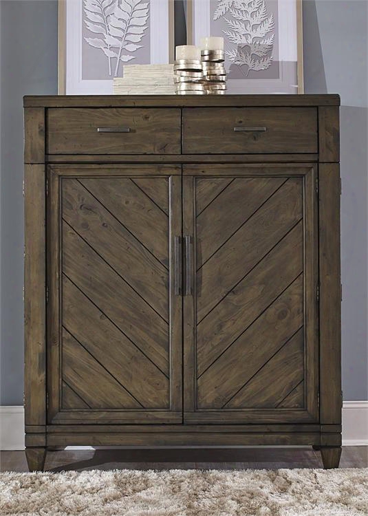 Modern Country Collection 833-br42 49" Door Chest With 2 Drawers 2 Doors And 3 Interior Drawers In Harvest Brown