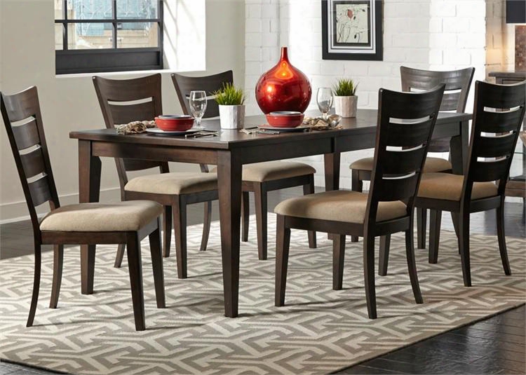 Pebble Creek Ii Collection 476-cd-7rls 7-piece Dining Room Set With Rectangular Dining Table And 6 Side Chairs In Weathered Tobacco