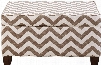 DS-2119-683-232 Chevron Upholstered Storage Ottoman with Safety Ventilation Holes Interior Storage Compartment and Tapered Solid Wooden Legs in Taupe and