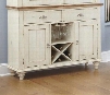 Ocean Isle Collection 303-CB4866 48" Buffet with Wine Rack Glass Stemware Rack 2 Drawers and 2 Doors in Bisque with Natural Pine