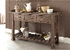 Stone Brook Collection 466-SR6438 64" Server with 3 Drawers Slatted Bottom Shelf and Inset Concrete Top in Rustic Saddle