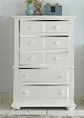 Summer House I Collection 607-BR41 38" Chest with 5 Drawers Bead Molding and Bun Feet in Oyster White