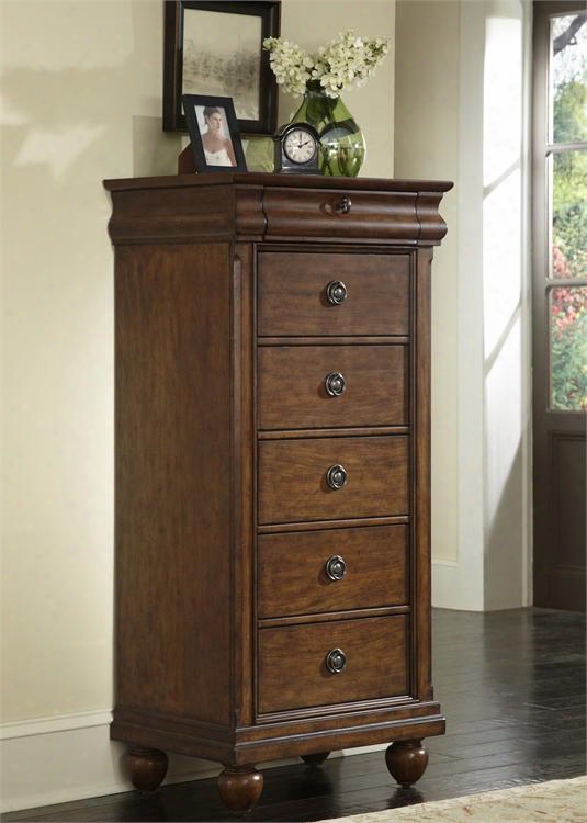 Rustic Traditions Collection 589-br46 26" Lingerie Chest With 6 Drawers Chamfered Pilasters And French & English Dovetail Construction In Rustic Cherry