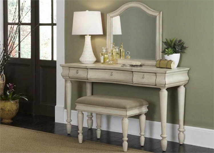 Rutsic Traditions Ii Collection 689-br-vn 52" Vanity With Mirror And Bench In Rustic White