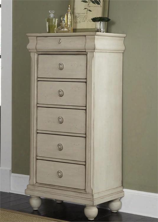 Rustic Traditions I I Collection 689-br46 26" Lingerie Chest With 6 Drawers Chamfered Pilasters And French & Engilsh Dovetail Construction In Rustic White