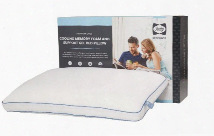 Sealy Response Collection F01-00410-st2/pak4 Pack Of 4 Standard Size Cooling Memory Foam And Support Gel Pillow With Chill Cooling Technology Chill Response