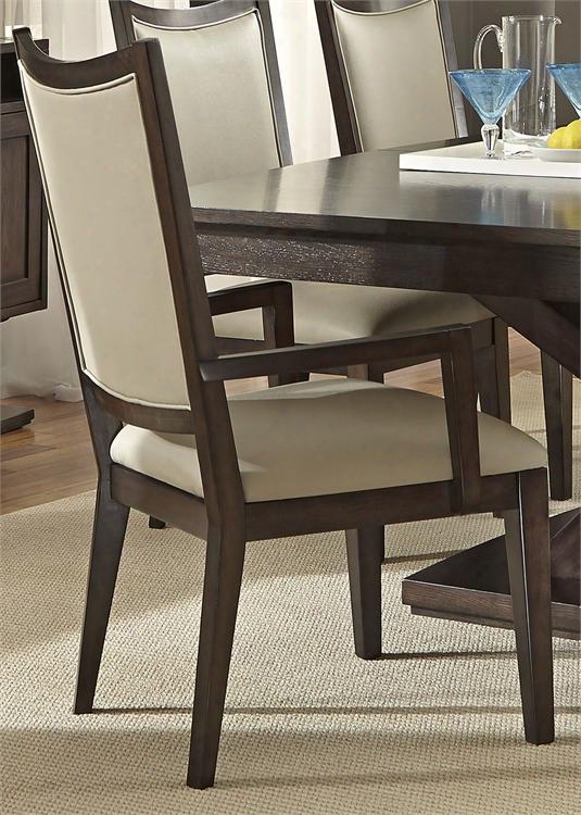 Southpark Collection 623-c6501a 42" Arm Chair With Taupe Pu Upholstery Tqpered Legs And Nylon Chair Glides In Cappuccino