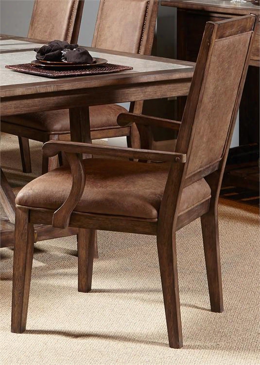 Stobe Brook Collection 466-c6501a 40" Arm Chair With Saddle Pu Upholstery And Tapered Legs In Rustic Saddle