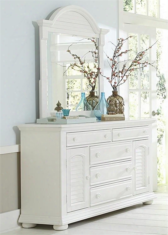 Summer House I Collection 607-br-dm 2-piece Bedroom Set With Dresser And Mirror In Oyster White