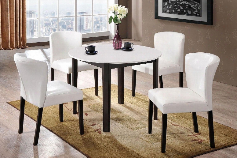Taden Collection 71445set 5 Pc Dining Room Set Witt Dining Table + 4 Side Chairs In White And Dark Cherry