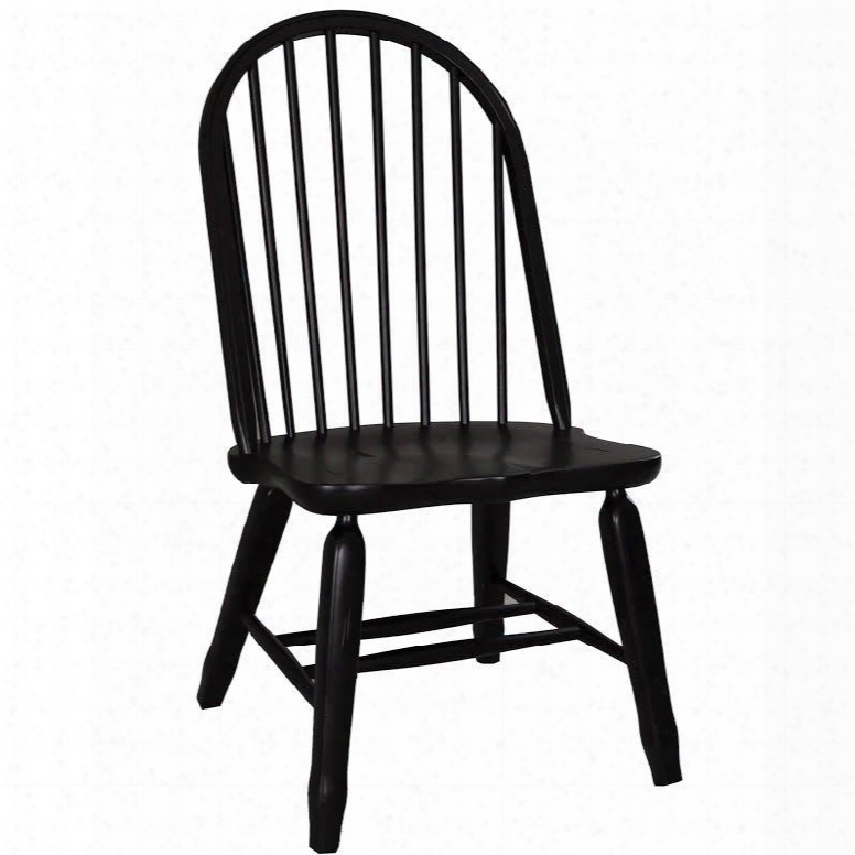 Treasures Collection 17-c4050 41" Side Chair With Bow Back Stretchers And Nylon Chair Glides In Black