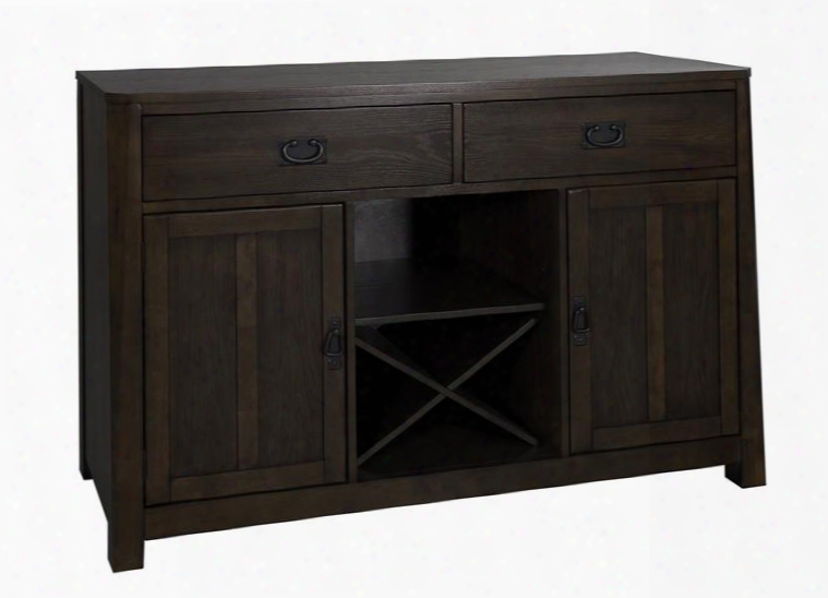 Urban Mission Collection 27-sr5236 52" Server With Removable Wine Rack 2 Felt Lined Drawer And 2 Doors In Dark Mission Oak