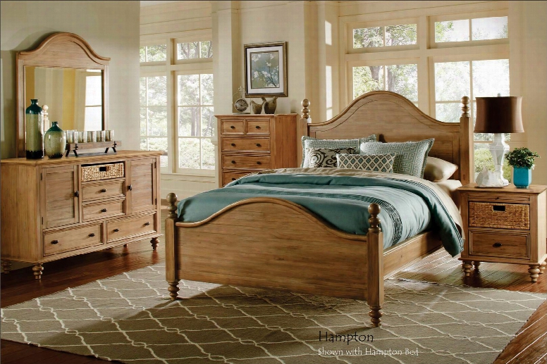 Vintage Casual Collection Cf-1202-0252~k-5pc 5-piece King Bedroom Set With Poster Bed Dresser Mirror Nightstand And Chest In Plantation