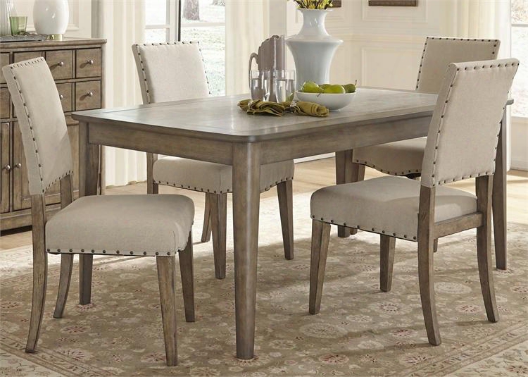 Weatherford Collection 645-cd-5rls 5-piece Dining Room Set With Rectangular Dining Table And 4 Side Chairs In Brownstone Caramel