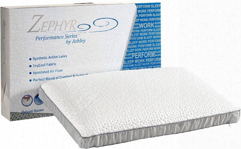 Zephyr Refresh Collection M82514p Ventilated Bed Pillow With Synthetic Active Latex And Trucool Fabric In