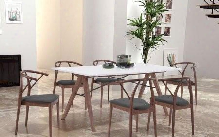 100143 71" Dining Table Complete With 6 Dining