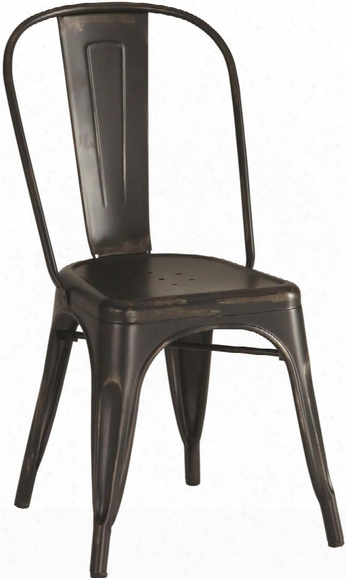 105612 20.5" Dining Chair With Long Lasting Durable Metal Construction In Black