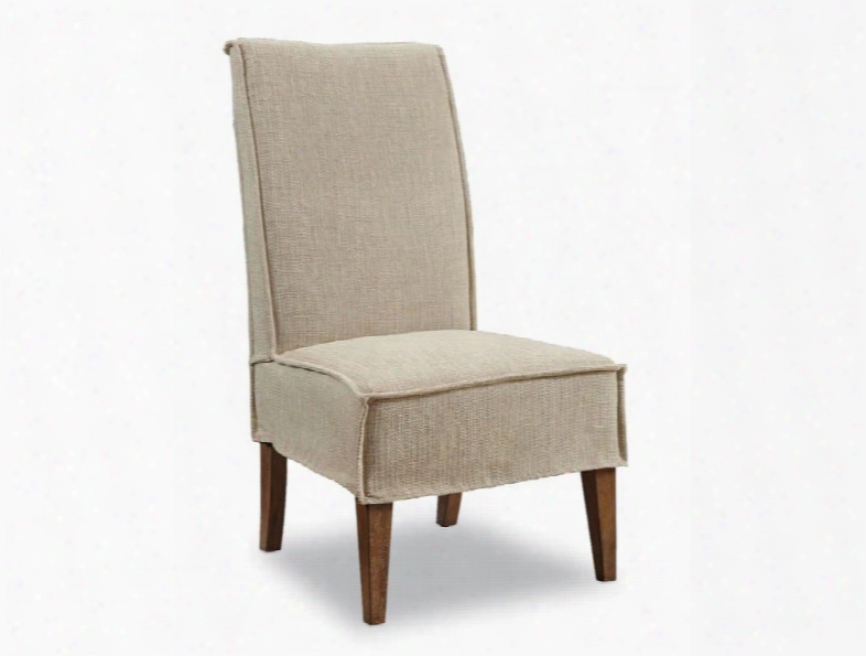 300 Series 300-350139 43" Casual-style Dining Room Mini Slipcover Chair With Tapered Legs Piped Stitching And Fabric Upholstery In